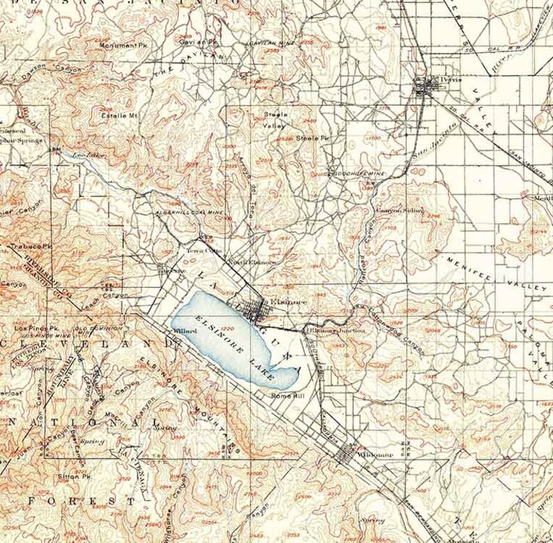 1901 Topo Map of Elsinore California - Il 794xN.1676792752 Lqqg