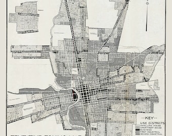 1923 Carte de Columbus (Ohio)