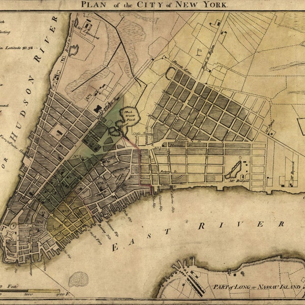 1700s New York City Map - Etsy