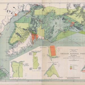 1919 Karte des Chugach National Forest, Alaska