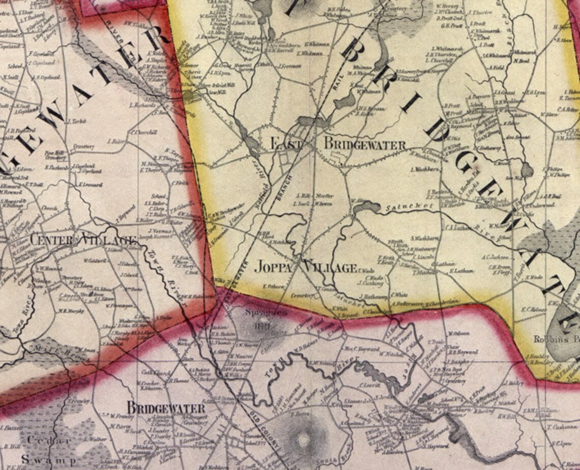 1857 Map of Plymouth County Massachusetts Plymouth Etsy