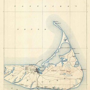 1889 Topo Karte von Nantucket Massachusetts Quad