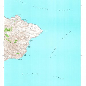 Topo-kaart uit 1943 van Santa Cruz Island, Californië, Central Valley D-kaart