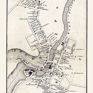 1858 Town Map of Wappinger Falls and ChanningVille New York