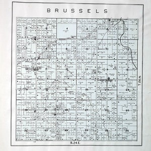 1899 Carte du canton de Bruxelles, comté de Door, Wisconsin