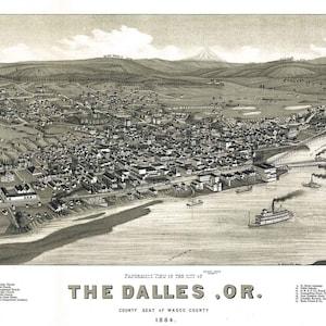 1884 Panorama-Karte des Dallas, Oregon