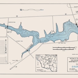 1961 Map of Grant Lake Brown County Ohio