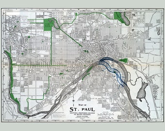 1912 Map of Saint Paul Minnesota