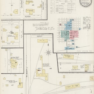1887 Town Map of Gainesville Alachua County Florida