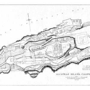 1894 Map of Alcatraz Island California