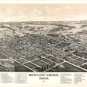 1888 Panoramakarte Bowling Green Ohio