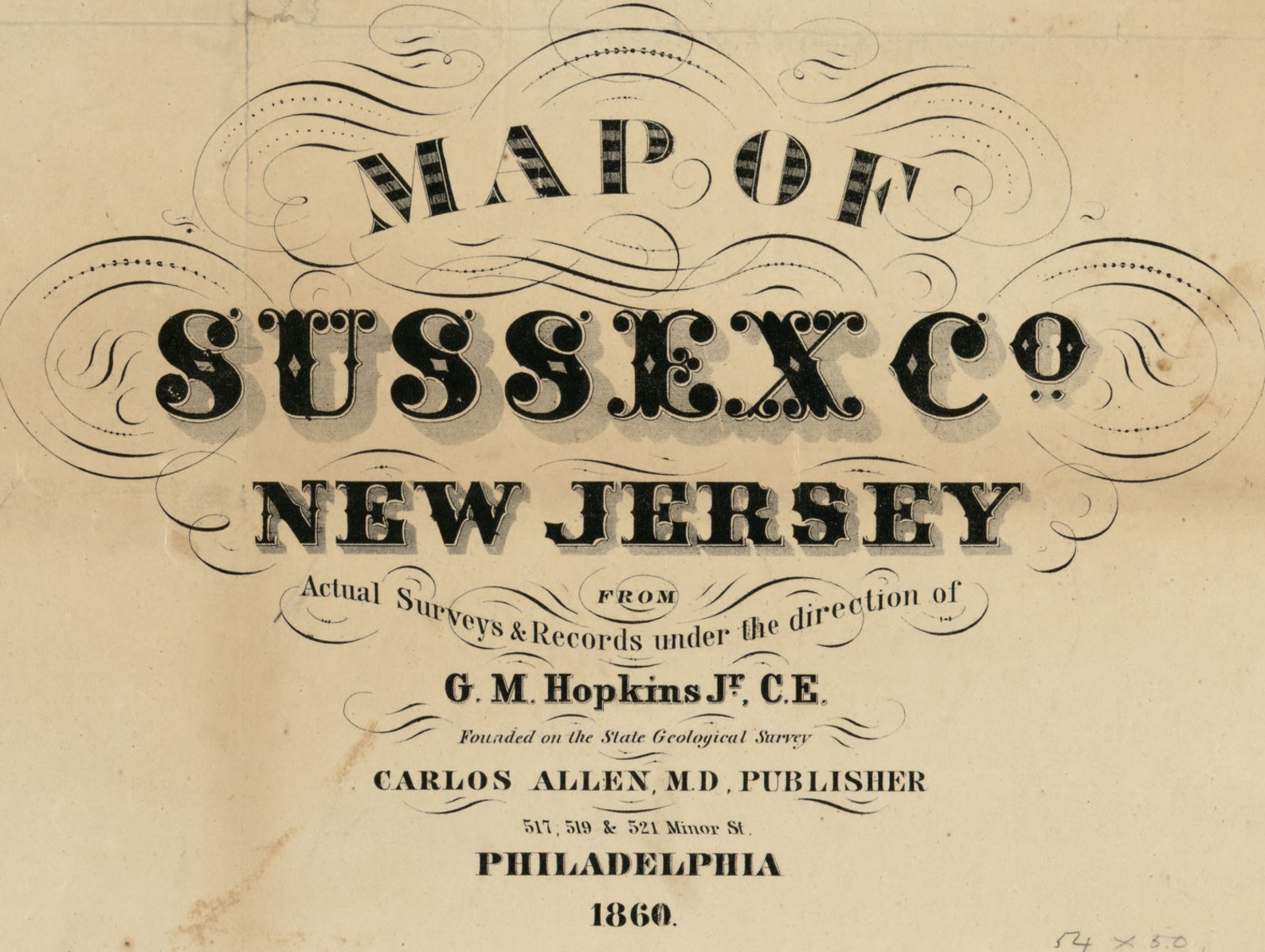 1860 Map of Sussex County New Jersey From Actual Surveys and Etsy