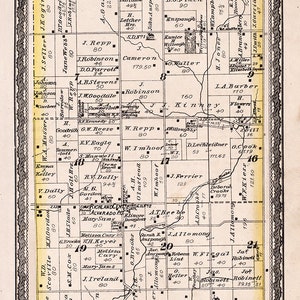 1880 Map of Richland Township Steuben County Indiana