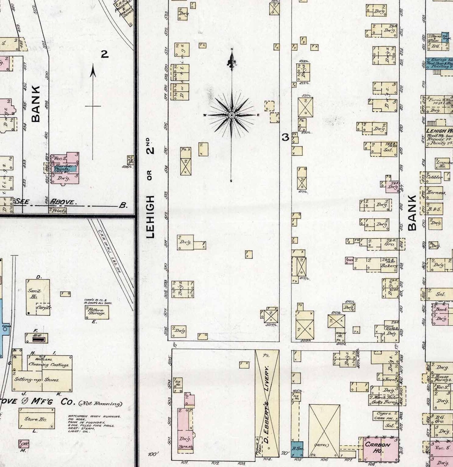 1887 Town Map of Lehighton Carbon County Pennsylvania Etsy