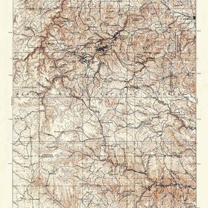 1916 Topo Map of Deadwood South Dakota