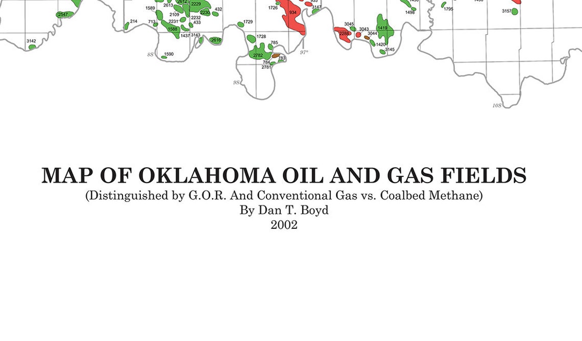 2002 Map of Oklahoma Oil and Gas Fields - Etsy