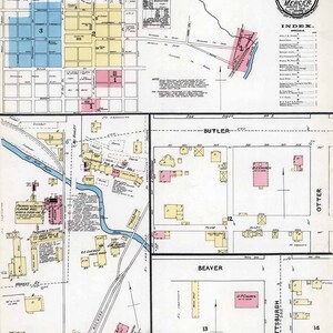 1891 Plan de la ville du comté de Mercer en Pennsylvanie