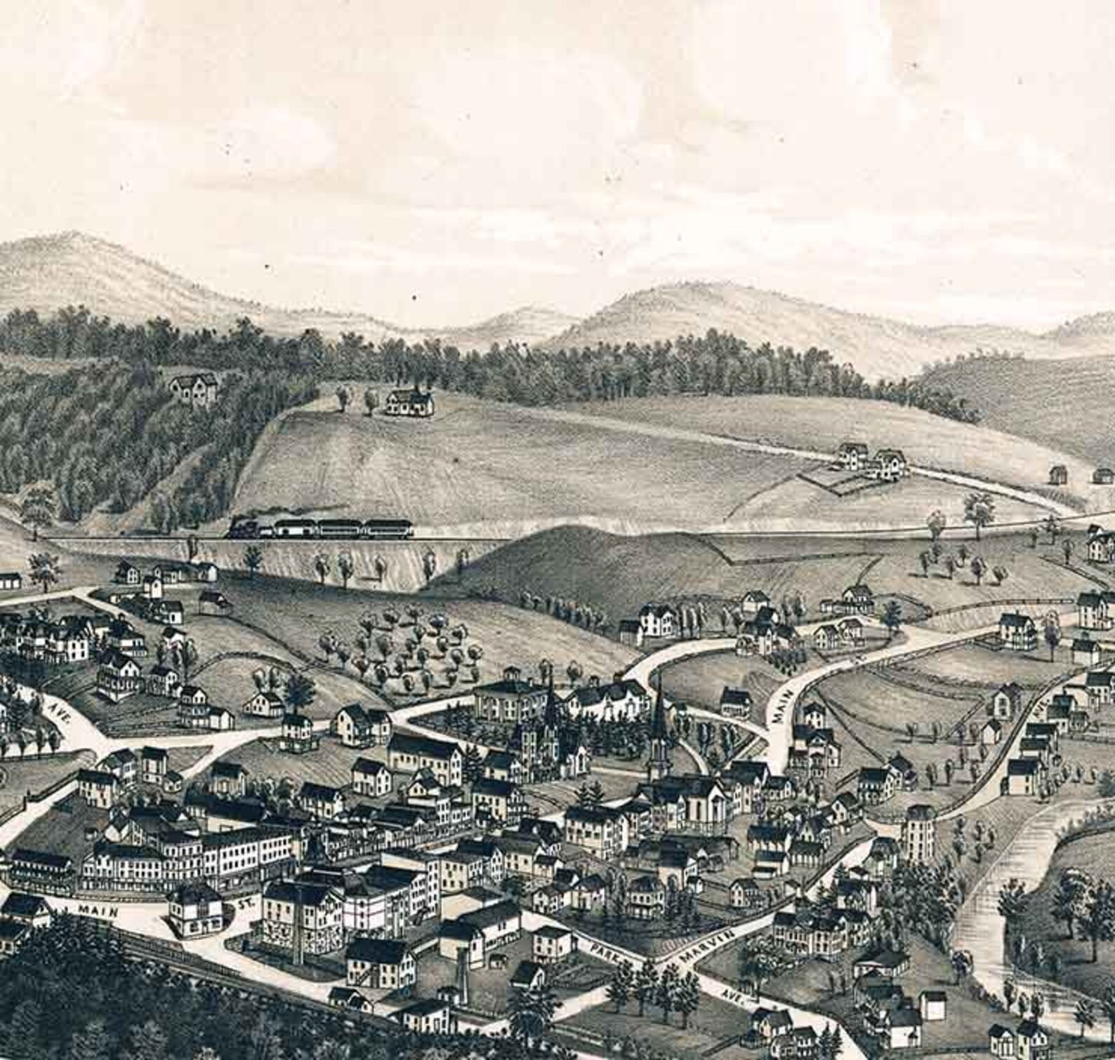 1887 Panoramic Map of Brewster New York Etsy