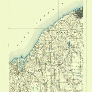 1900 Topo Map of Oswego New York Quadrangle
