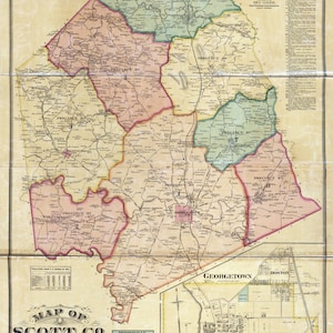 1879 Carte du comté de Scott, Kentucky, Georgetown