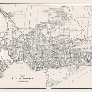 1912 Plan de Toronto (Ontario) Canada
