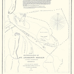 1850 Seekarte von St. Andrew Shoals und Sound Georgia