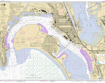 2012 Nautical Map of San Diego Bay California