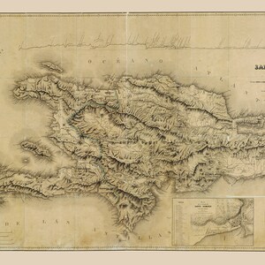 1858-Karte von Haiti und der Dominikanischen Republik