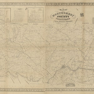 1849 Karte von Montgomery County PA aus Originalgutachten