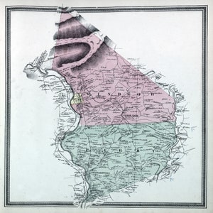 1862 Carte du canton de Perry et Windsor, comté de Berks, Pennsylvanie