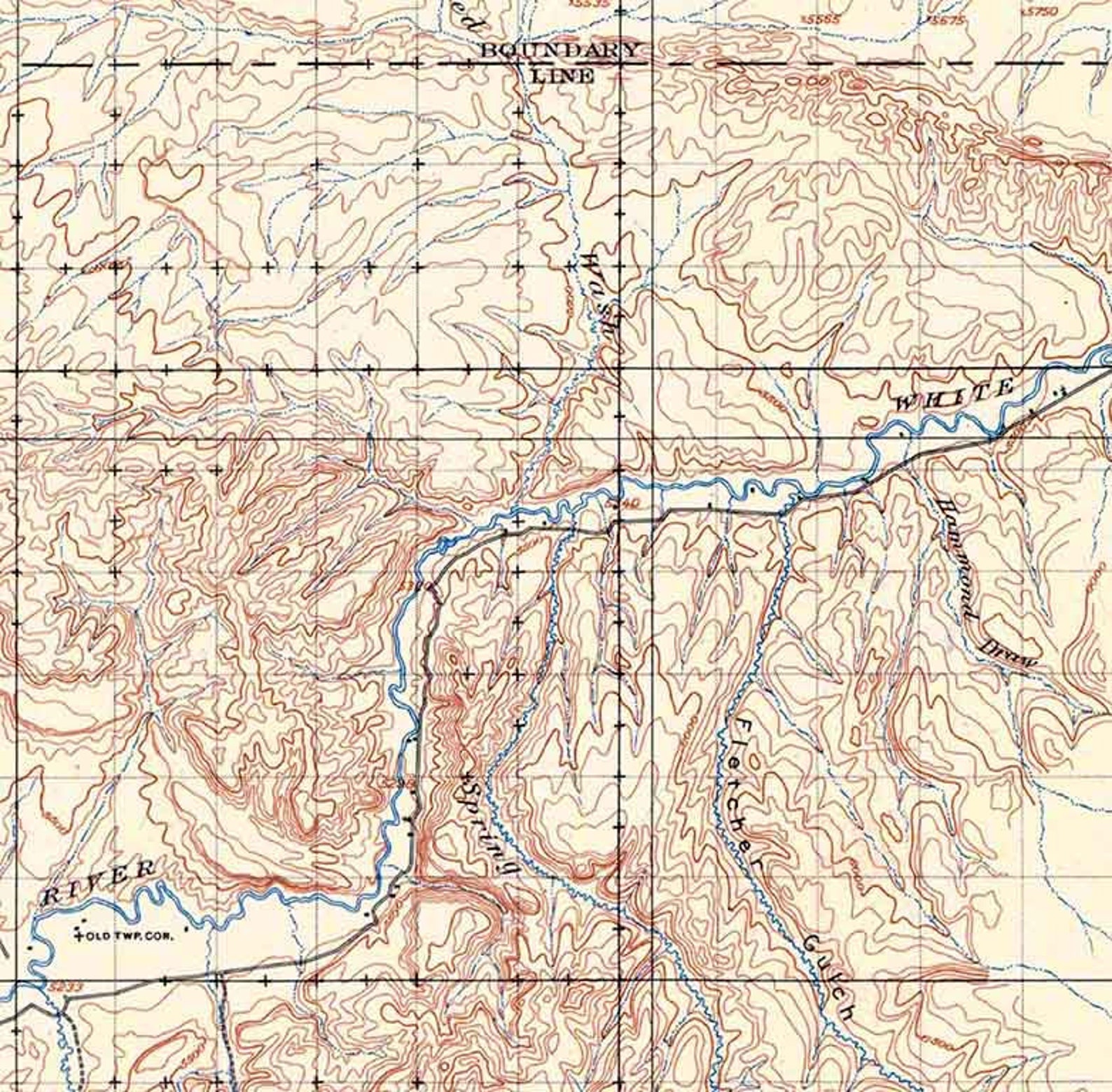 1907 Topo Map of Rangely Colorado Etsy