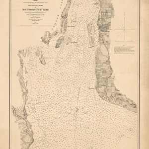 1874 Seekarte von Detroit River