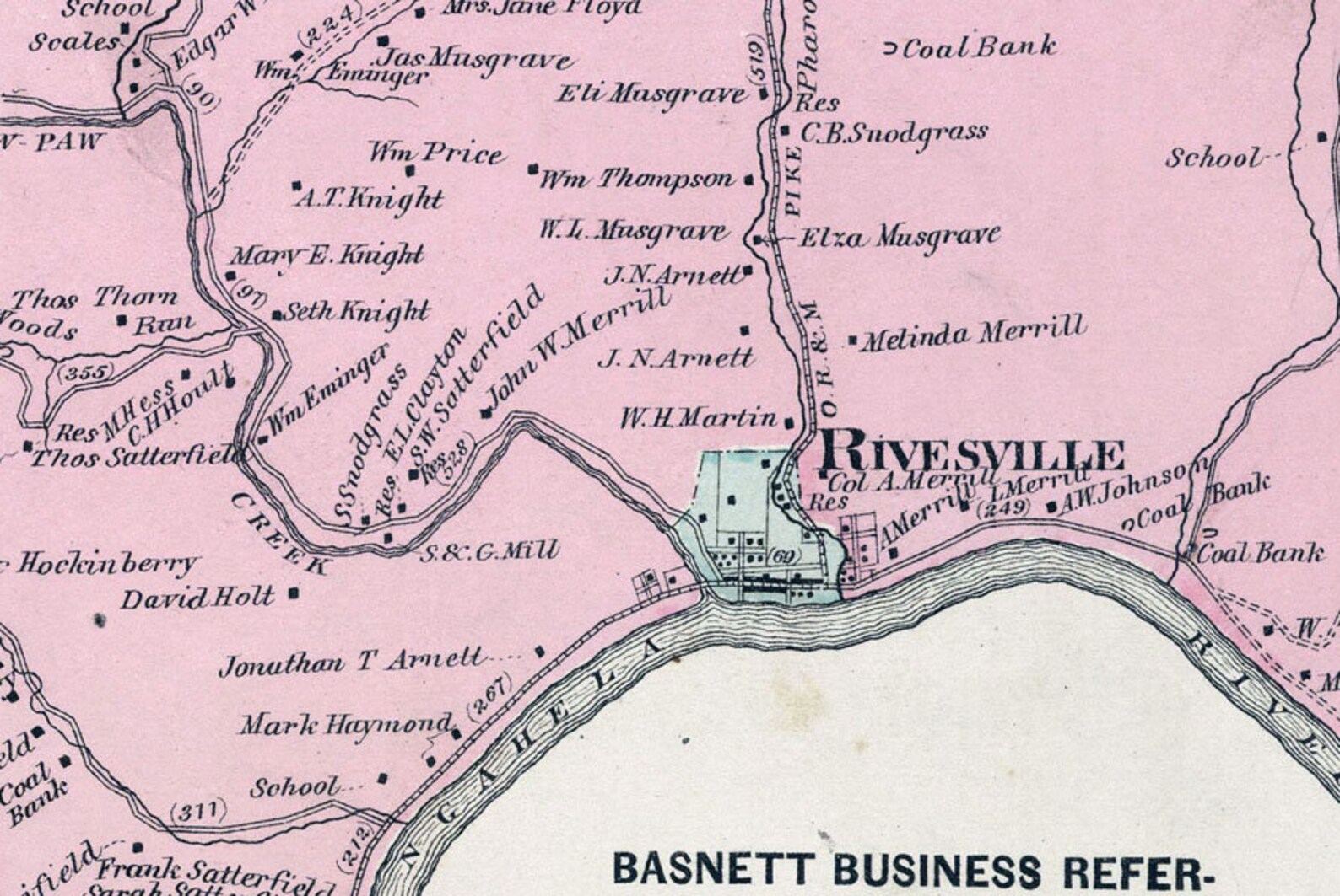 1886 Map of Paw Paw Township Marion County West Virginia Etsy