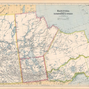 1910 Karte von Manitoba Kanada