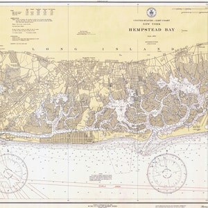 1934 nautische Karte von Hempstad Bay