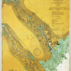 1914 Nautical Map of the Panama Canal