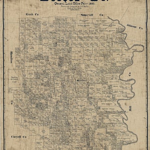 1890 年テキサス州ボスク郡の農地境界線地図
