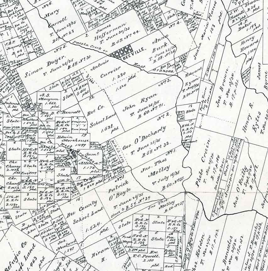 1879 Farm Line Map of Bee County Texas - Etsy