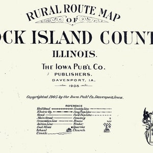 1905 Map of Rock Island County Illinois - Etsy