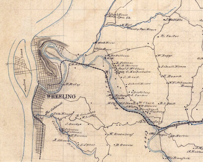 1865 Map of the West Virginia Panhandle North Etsy