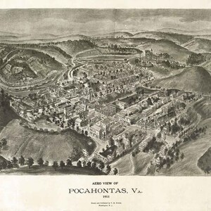 1911 Panoramakarte von Pocahontas, Virginia