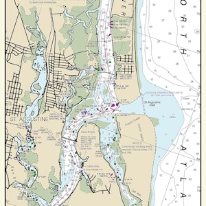 Carta náutica 2020 de la ensenada de San Agustín, Florida