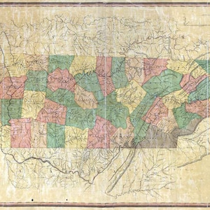 1832 Map of the State of Tennessee