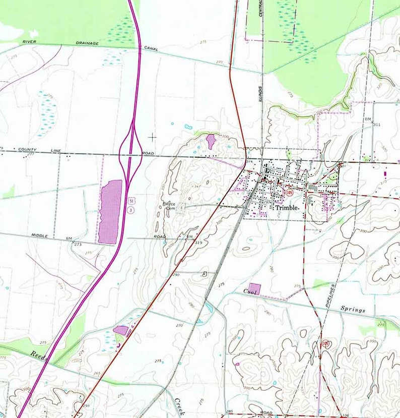 1965 Topo Mapa de Trimble Tennessee Gooch Vida Silvestre Etsy México