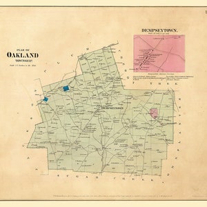 1865-Karte der Ölregion Oakland Township, Venango County, Pennsylvania