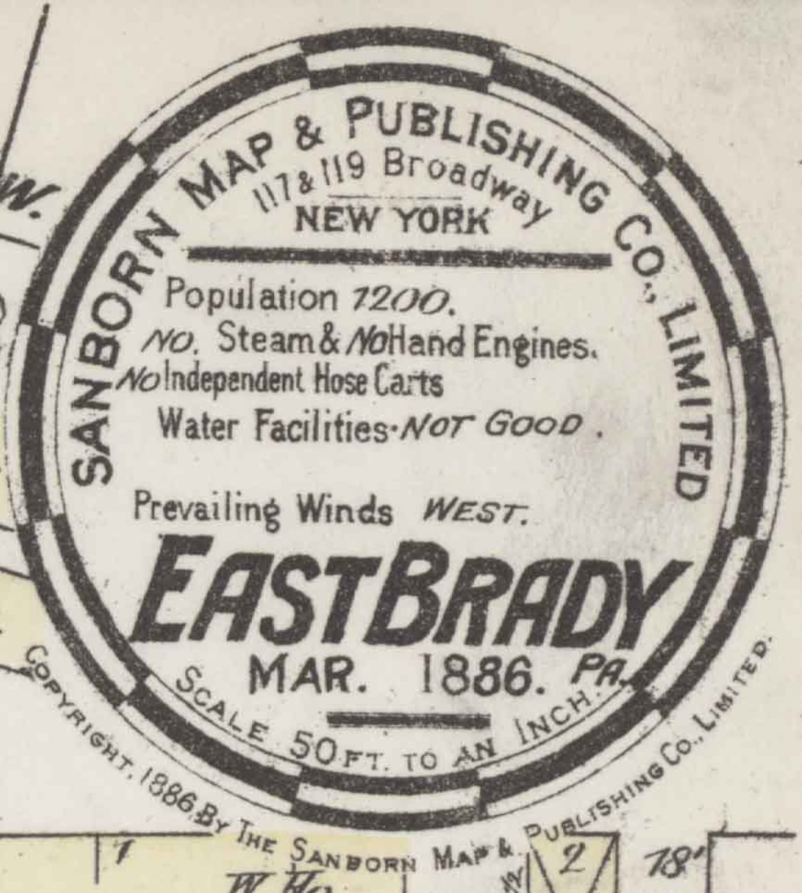 1886 Town Map of East Brady Clarion County Pennsylvania Etsy