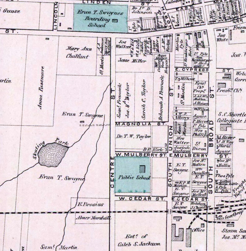 1873 Town Map of Square Chester County Pennsylvania Etsy
