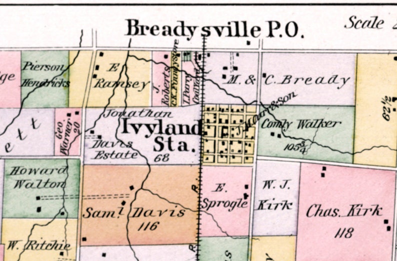 1891 Map of Warwick Warminster Township Bucks County Etsy