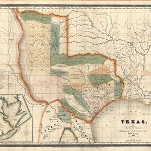 Kaart van Texas uit 1835