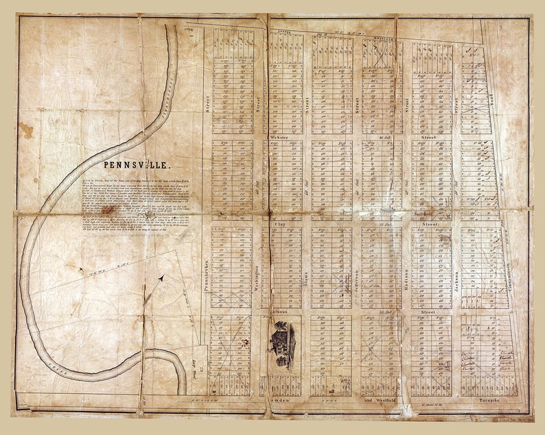 1870 Map of Pennsville New Jersey Etsy